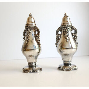 Vintage Ornate Wallace Silverplated Baroque Salt and Pepper shakers